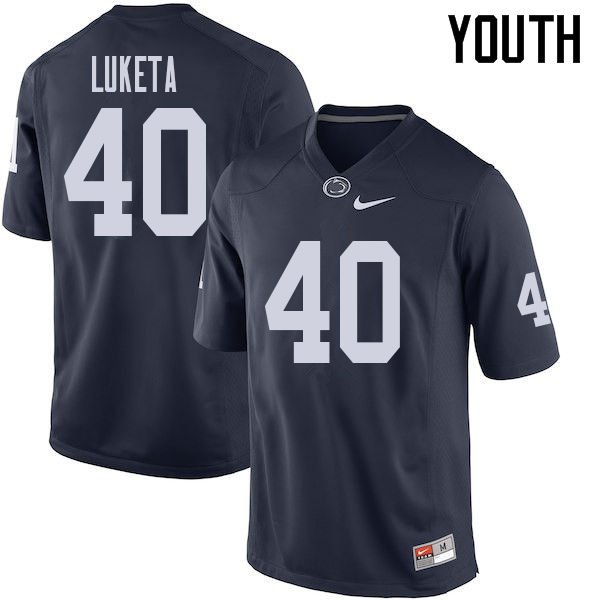 NCAA Nike Youth Penn State Nittany Lions Jesse Luketa #40 College Football Authentic Navy Stitched Jersey AES1398QQ